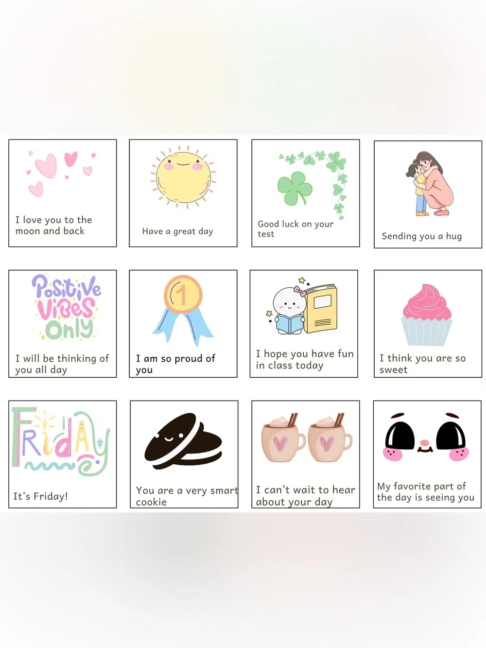 Lunch Box Notes Positive Encouragement Cards Motivational NWT